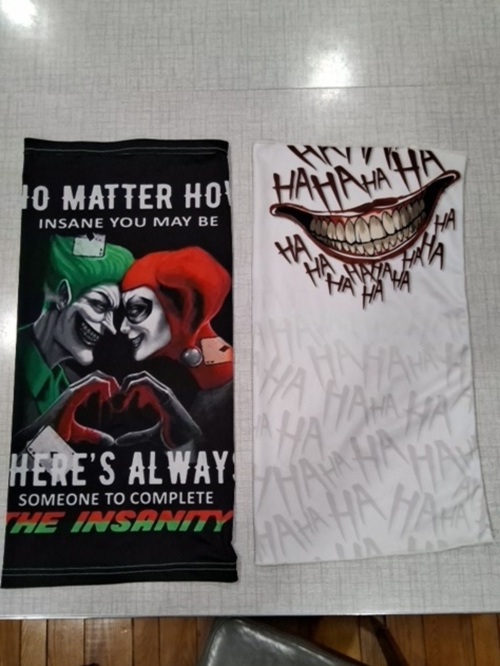 Harlequin Joker Themed Party Neck Gaiter Face Cover - Black & White
